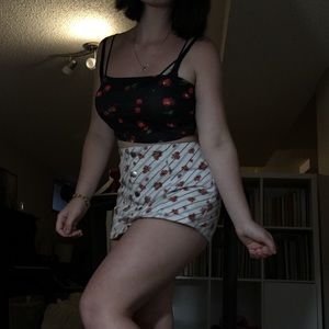 Striped Floral Skort